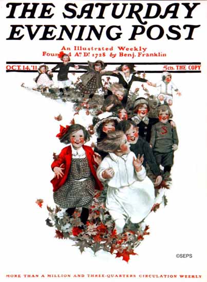 WomenArt Sarah Stilwell-Weber Cover Saturday Evening Post 1911_10_14 | 69 Women Cover Artists and 826 Covers 1902-1970