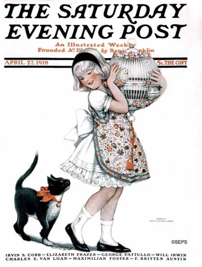 WomenArt Sarah Stilwell-Weber Cover Saturday Evening Post 1918_04_27 | 69 Women Cover Artists and 826 Covers 1902-1970