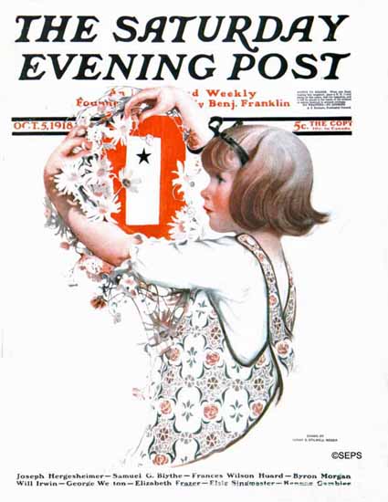 WomenArt Sarah Stilwell-Weber Cover Saturday Evening Post 1918_10_05 | 69 Women Cover Artists and 826 Covers 1902-1970
