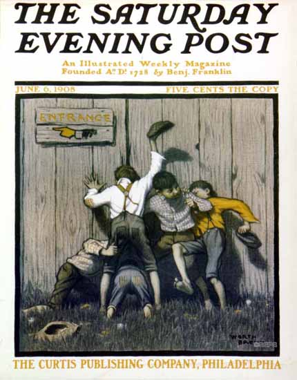 Worth Brehm Saturday Evening Post Cover 1908_06_06 | The Saturday Evening Post Graphic Art Covers 1892-1930