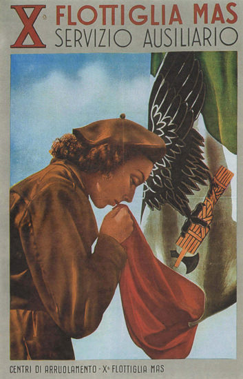 X Flottiglia Mas Servizio Ausiliario Italy Italia | Vintage War Propaganda Posters 1891-1970