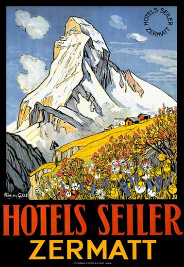 Zermatt Matterhorn Hotel Seiler Gachons | Vintage Travel Posters 1891-1970